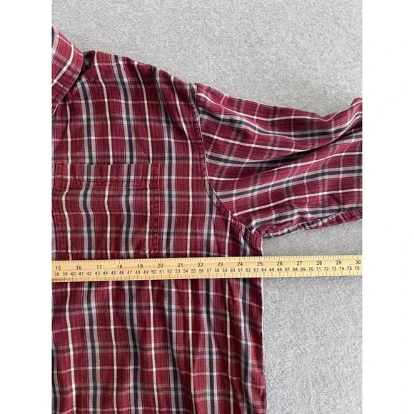 Wrangler Rugged Wear Check Plaid Button Down Shirt Sz Large Western Comfort Gorp - Picture 9 of 12